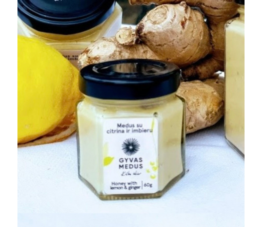 Medus su Citrina ir Imbieru 60g.