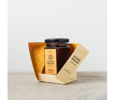 Buckwheat honey in GYVAS MEDUS box 250g.