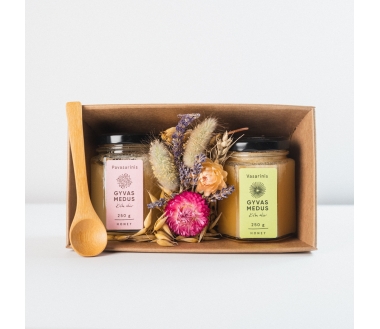 Honey gift box with eco herbal tea